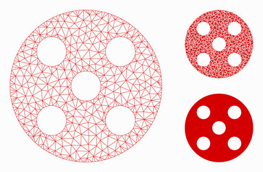 round dice mesh carcass model and triangle vector image