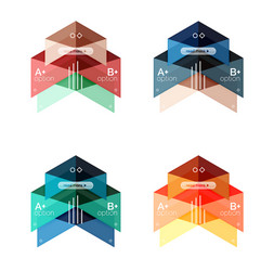 set of color abstract arrow option infographic vector image