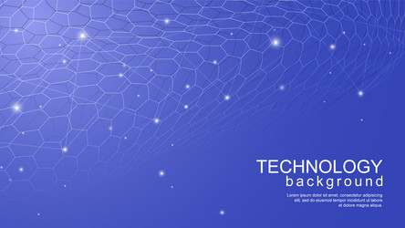 tech hexagon background with blue gradient vector image