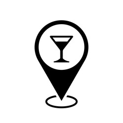 Bar location map pointer cocktail icon vector