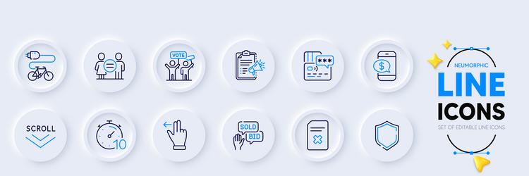 delete file phone payment and megaphone checklist vector image