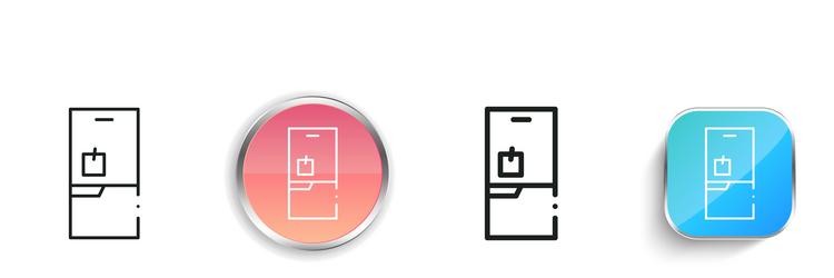 fridge icon thin linear regular and button style vector image