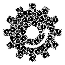 gear rotation recursive icon collage of self items vector image