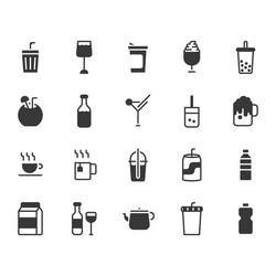 Beverage related icon set vector