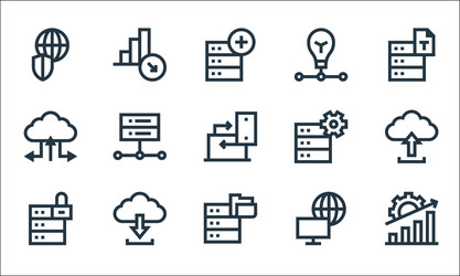 big data line icons linear set quality vector image