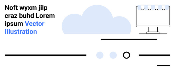 cloud computing concept with abstract text vector image