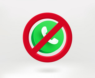 do not call concept with green button 3d vector