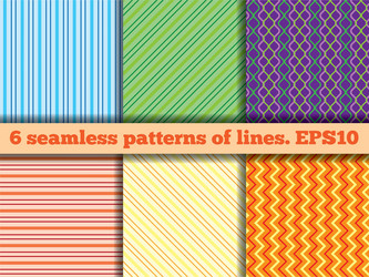 set of seamless patterns lines vector image