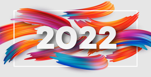 Calendar header 2022 number on colorful abstract vector