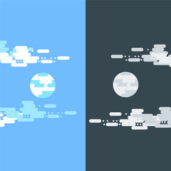 Day and night flat or banners vector