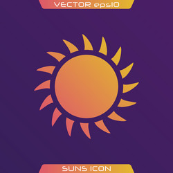 flat sun icon vector