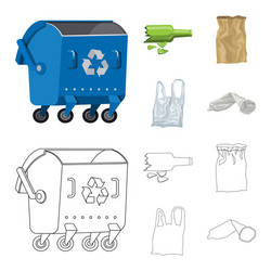 isolated object of dump and sort icon set vector image