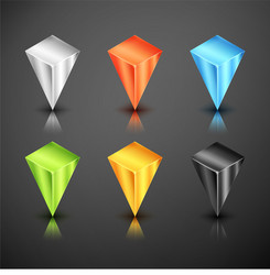 Metallic Pointer Icons - 3D vector image