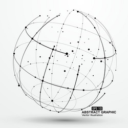 point and curve constructed the sphere wireframe vector image