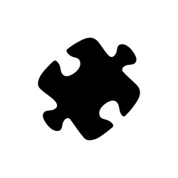 puzzle icon isolated flat design vector