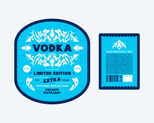 Template of decorative label for vodka vector