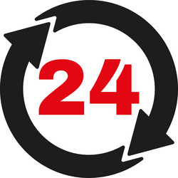 24 hours icon twenty-four open symbol vector