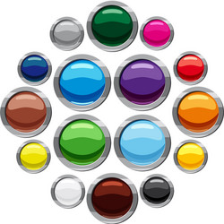 blank round web buttons icons set cartoon style vector image