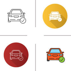 Car with check mark icon vector