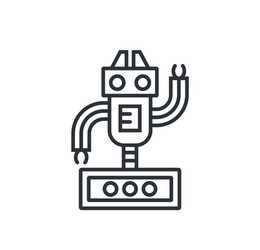 cute line robot vector