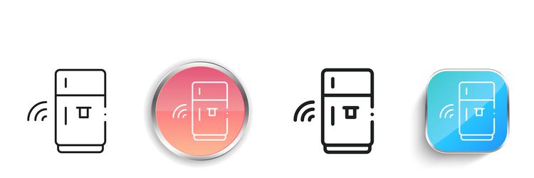 fridge icon thin linear regular and button style vector image