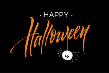 happy halloween lettering holiday calligraphy vector