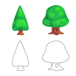 isolated object of tree and nature sign set vector image