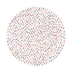 Large group of people silhouette crowded together vector