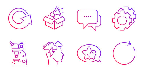 microscope reload and message icons set vector image