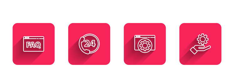 set line browser faq telephone 24 hours support vector image