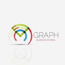 abstract logo idea linear chart or graph vector image