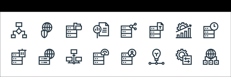 big data line icons linear set quality vector image