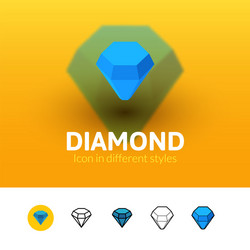 Diamond icon in different style vector