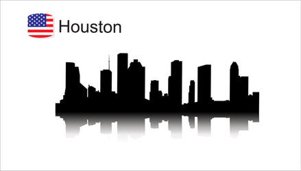 Houston Skyline Silhouette Vector Image