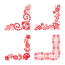 Traditional Hungarian Folk Ornament Set Vector Image