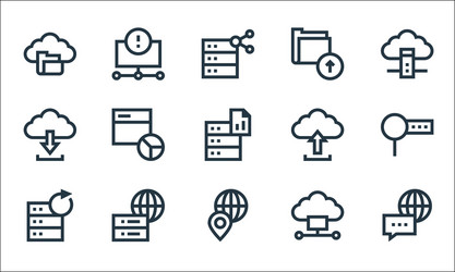 big data line icons linear set quality vector image
