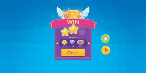 complete set of level button game ui pop-up icon vector image