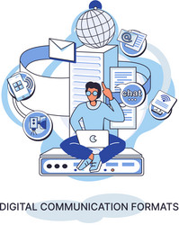 digital communication formats metaphor content vector image