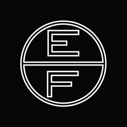 fe logo monogram abstract inside circle stripe vector image