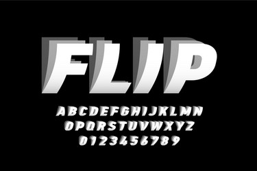 Flip style font design alphabet letters vector