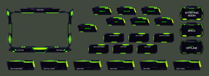 Set futuristic empty frames with hud elements Vector Image