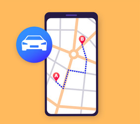 gps navigation in smartphone vector