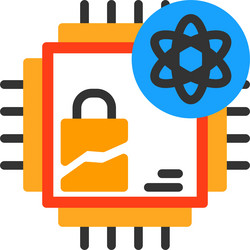 quantum cryptography flat style icon design vector image