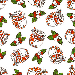 seamless red berry pattern Vector Image