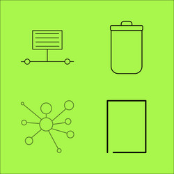 basic content simple linear outline icon set vector image