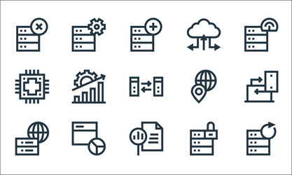 big data line icons linear set quality vector image