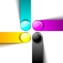 Round cyan magenta yellow and black cmyk color Vector Image