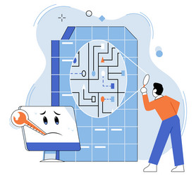 computer troubleshooting vector image