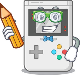 cool smart student handheld game scroll character vector