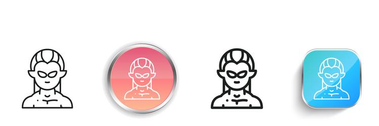 elf icon thin linear regular and button style vector image